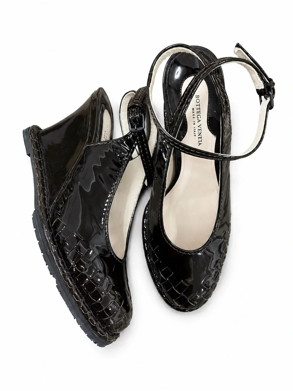 BOTTEGA VENETA 2010S DARK BROWN PATENT LEATHER HEELS